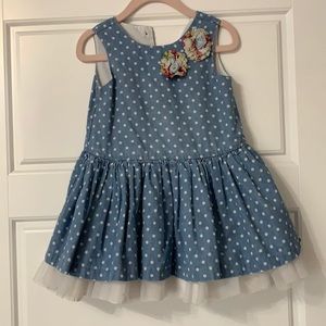 Pippa and Julie 2T dress Blue polkadot